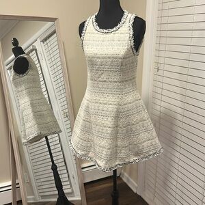 Adelyn Rae Tweed mini dress in white